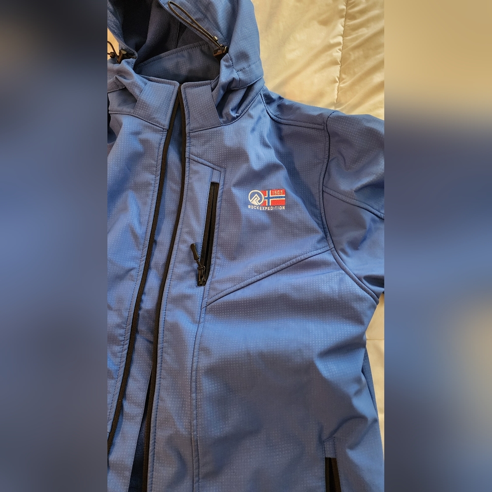 Womans Blue Softshell Waterproof Jacket - image 4